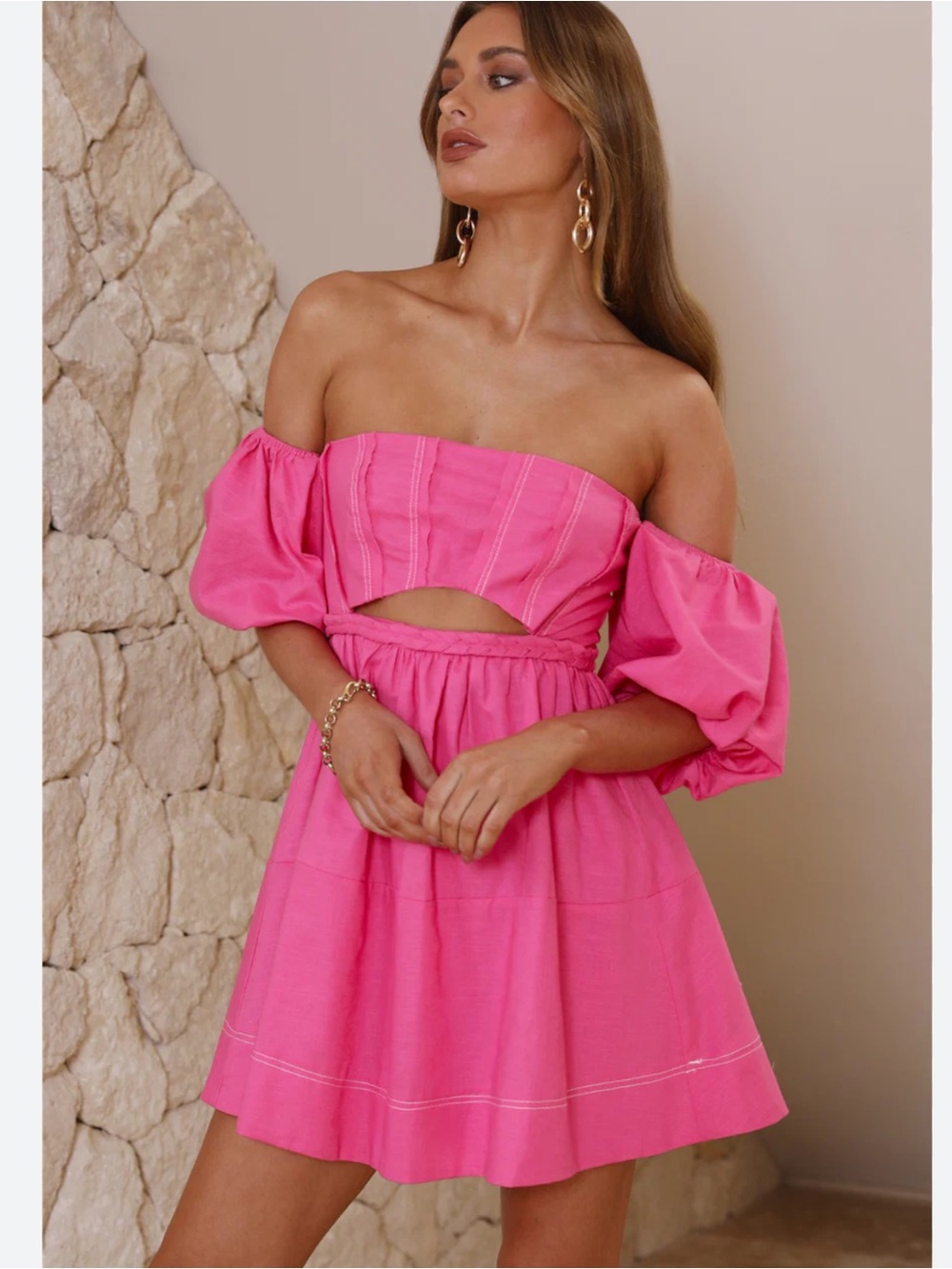 Petal & Pup Aurora Off Shoulder Mini Dress New!